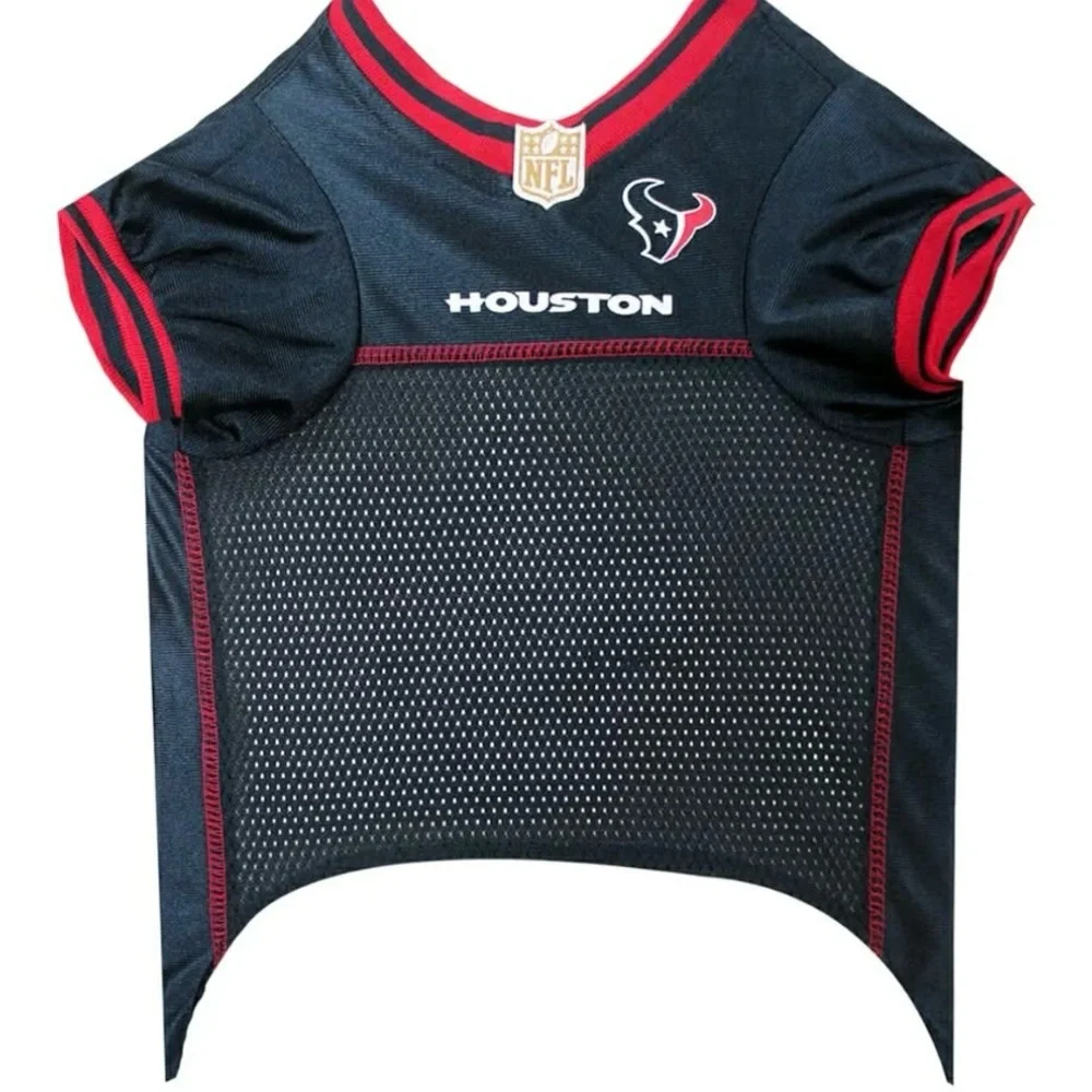 NFL  Texans Pet Jersey with Red and White Stripes